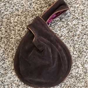 Suede wristlet/clutch